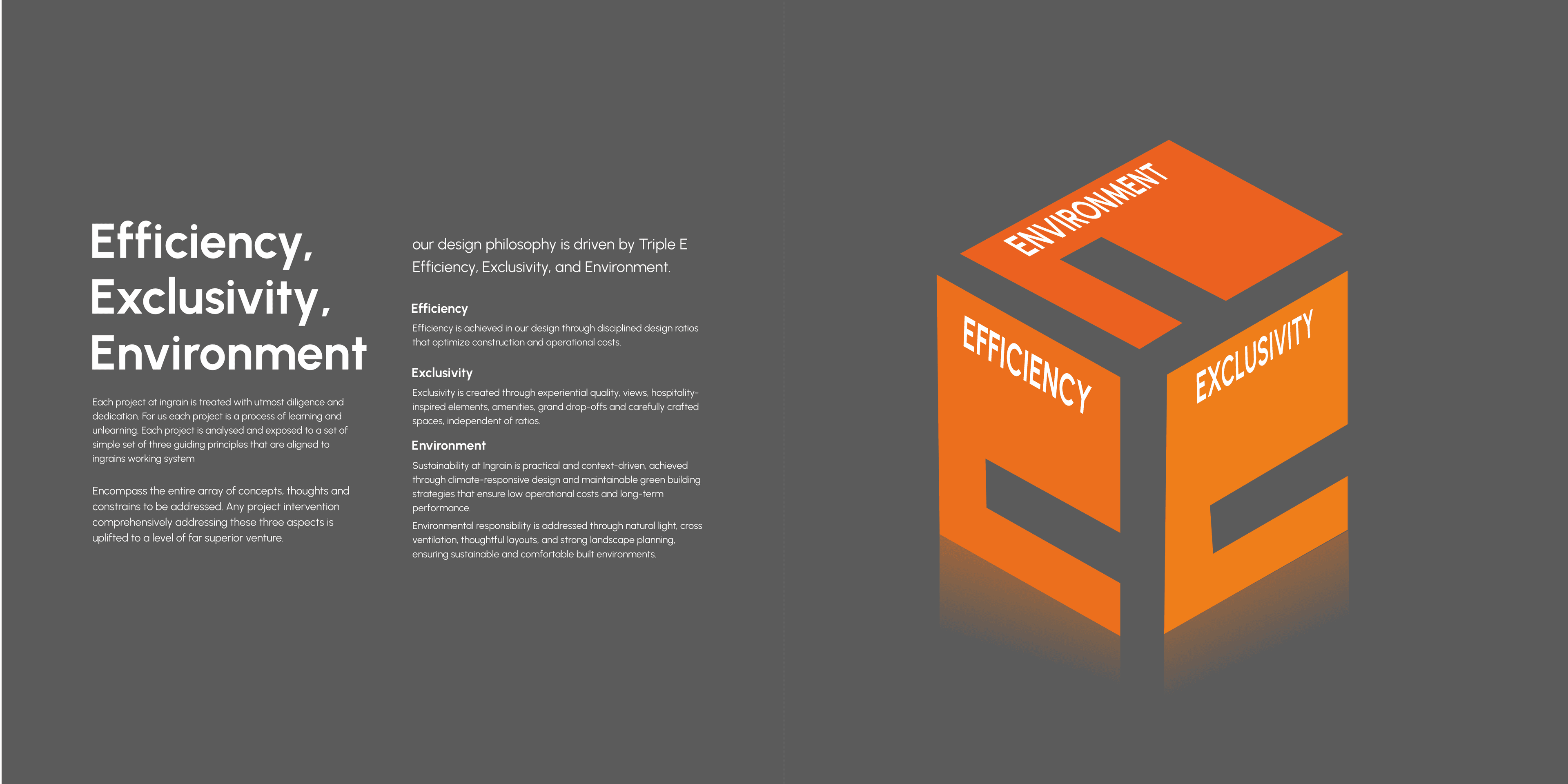 Efficiency, Exclusivity, Environment